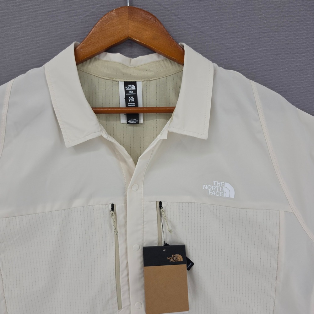 The North Face Lightrange Short Sleeve Shirt Womens XXL Cream Tan NF0A86RN